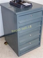 Rolling Cabinet with Wooden Work Top