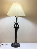HEAVY IRON BASE TABLE LAMP 31" TALL