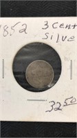 1852 3 cent Silver