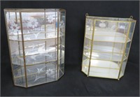 2 display cases - empty- mirrored back