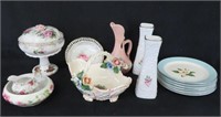 Flower lot - bowls & plates & cup - 13 items