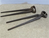 2 nippers - blacksmith or farrier