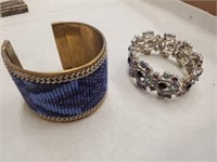 2pc Bracelets, Metal Cuff, Stretchy Other