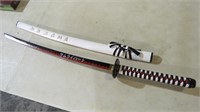 BLACK SAMURAI SWORD, APPROX 40" LONG W/SHEATH
