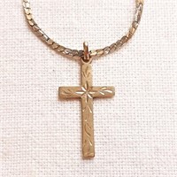 14K Gold Cross & Chain Necklace