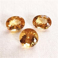 3 Large Faceted Citrine Gemstones