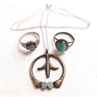 SW style Sterling Rings & Necklace