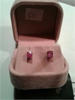 Silver 925 earrings with rubies