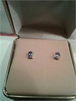 Silver 925 earrings with probably amethysts