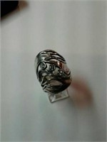 Large silver ring with 3 cubics. Size 9. Sugg ret