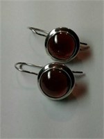 Silver 925 earrings with garnets sugg ret $199