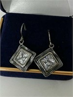 Silver earrings with cubics.  Sugg ret $139
