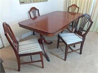 claw foot dining table & 4-chairs 72x40x28 H