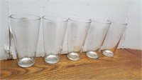 5 Heavy Duty Tall Water-Beer Glasses 3 1/2inAx7inH