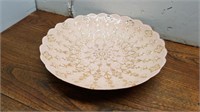 Peach with Gold Inlay Center Piece Bowl 13inAx