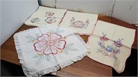3 Hand Stitched Table Runners + Throw Pillow Case