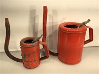 2 vintage Swingspout Automotive oil filler cans,