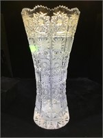 12 in Cut Glass Vase, vg condition