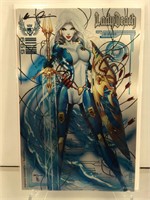 Lady Death rare metal cover comic signed by