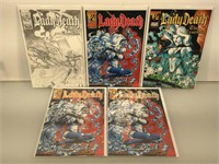 5 Lady Death rare 1/2 variant comic sets
