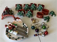 Christmas wine glass tags/ Napkin holders