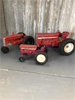 International toy tractors, assorted sizes