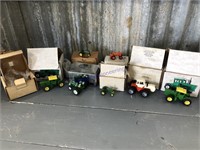 (4) mini and (4) micro-mini toy show tractors,