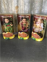 (3) 2008 Barbie A Christmas Carol dolls, 6" tall