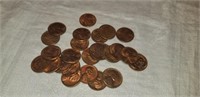 25 - 1950'S AU OR BETTER WHEAT CENTS
