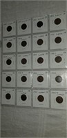 SHEET OF 20 WHEAT CENTS 1909-1925D