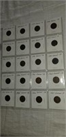 SHEET OF 20 INDIAN HEAD CENTS 1884-1907