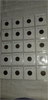 SHEET OF 20 INDIAN HEAD CENTS 1891-1902