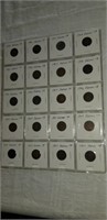 SHEET OF 20 INDIAN HEAD CENTS 1891-1907
