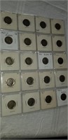 SHEET OF 20 BUFFALO NICKELS 1923-1938D