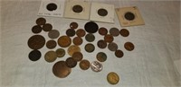 37 MIXED US AND FOREIGN COINS