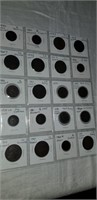 SHEET OF 20 MIXED COINS 1836-1930