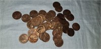 46 PCS XF TO AU WHEAT CENTS 1950'S