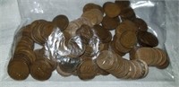 140 UNSORTED WHEAT PENNIES