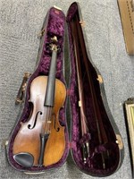 Stradivarius Copy Violin (As Is), w/2 Bows & Case.