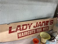 Lady Jane's Haircuts Double-Sided Advertising Sign