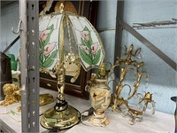 Lot: 3 Pcs.: 2 Lamps and One Wall Sconce.