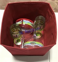 Drink glasses and storage tote