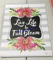 Live Life  apx 16" x 20”