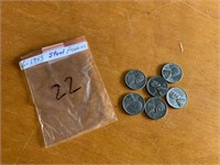 6- 1943 Steel Pennies