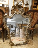 Antique French Fancy Carved Mirror