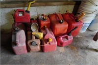 Lot of Gas Cans & Plastic Gas Cans