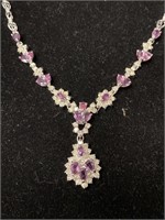 14K PINK SAPPHIRE AND DIAMOND NECKLACE