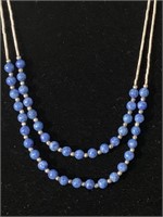 24 INCH LENGTH ADJUSTABLE 925 SILVER BLUE BEADED