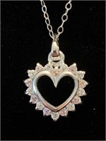 925 SILVER CHAIN NECKLACE WITH SILVER HEART