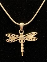 20 INCHES LENGTH 925 SILVER DRAGONFLY NECKLACE